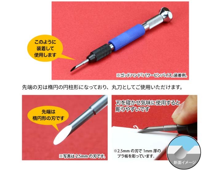 Godhand GH-BBM-1-3 Bit Blade Set - Round Blade