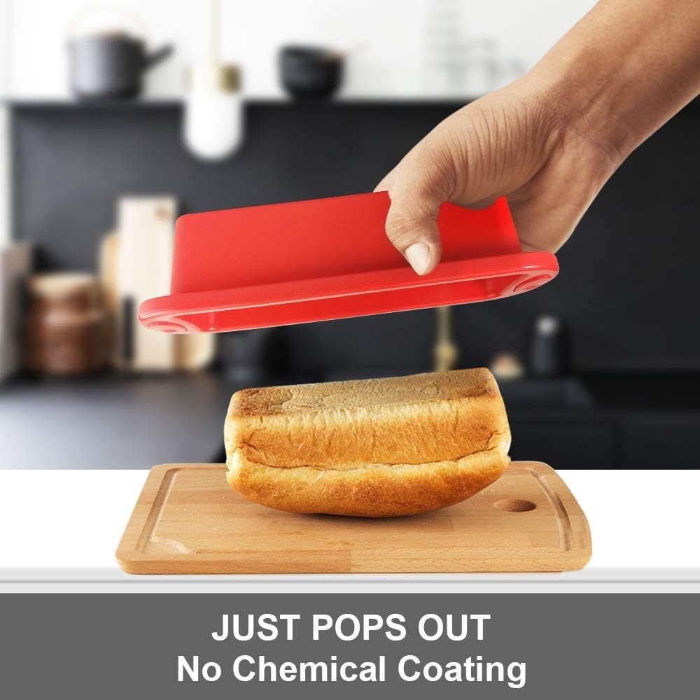 Compact 4-Pack Mini Loaf Pans - Nonstick Silicone for Effortless Baking