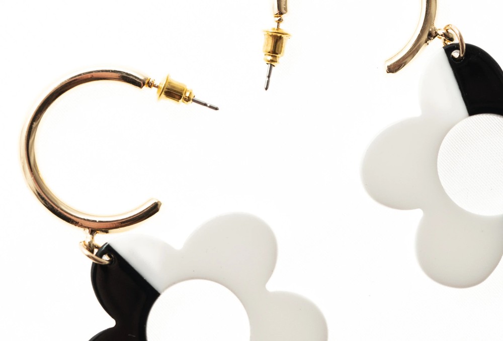 Hoop Flower Drop Earring