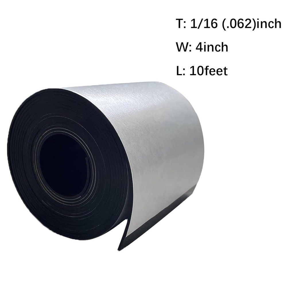 Solid Rubber Sheet Rolls Strips 1/16 .062" Thick X 4" Wide X 10'Long Solid Ru...