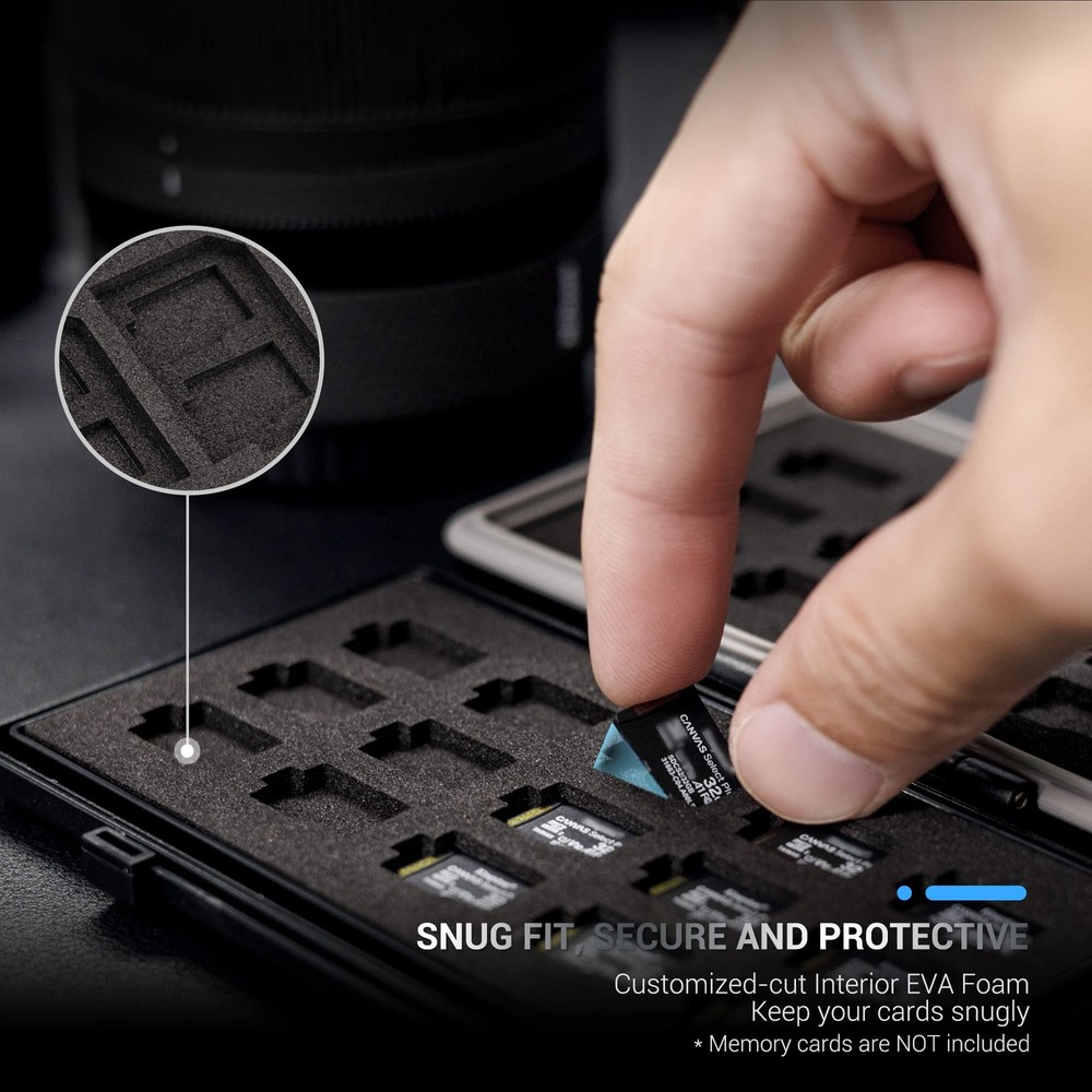 30 Slots Micro Sd Card Case With Index Label, Water Resistant & Shockproof Micro