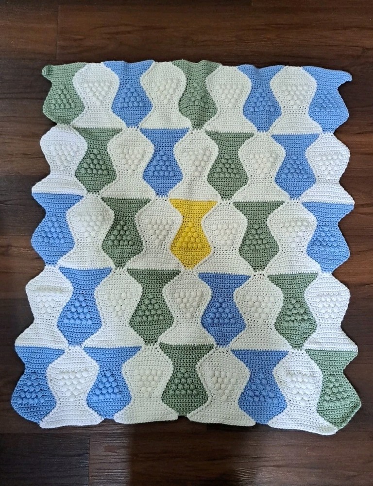 Handmade Crochet Baby Blanket Fish Pattern