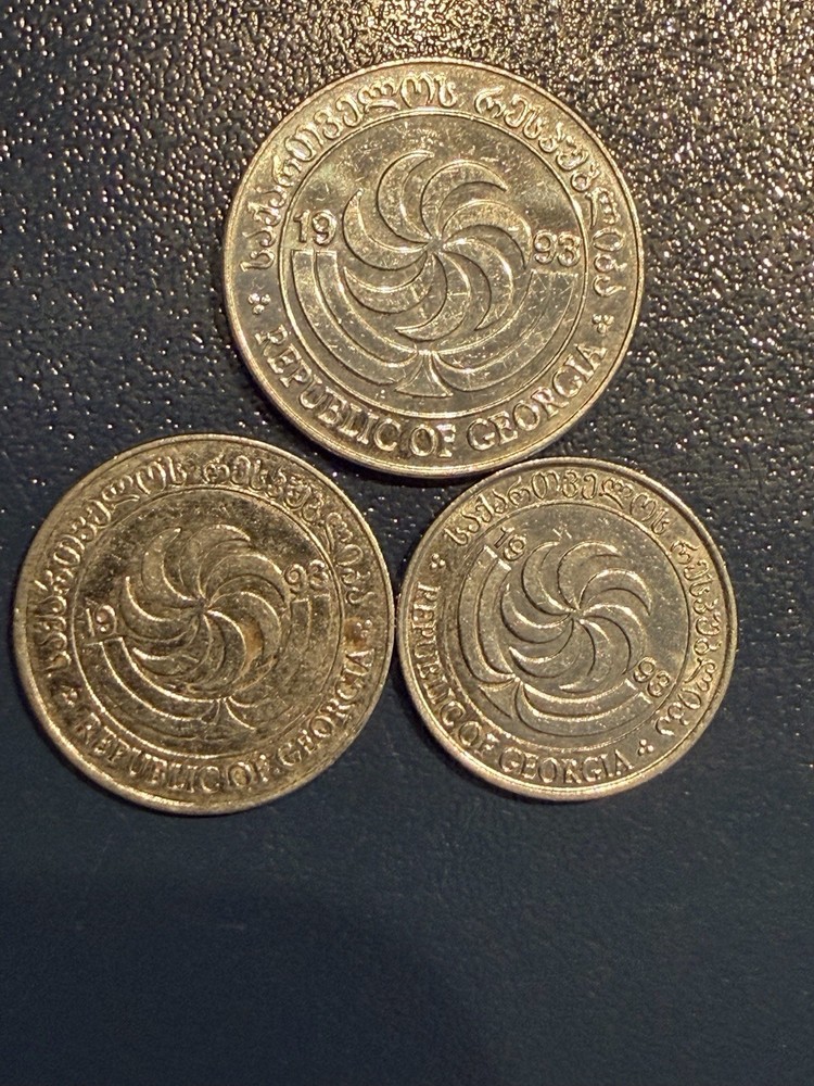 3 circulation coins Georgia from circulation