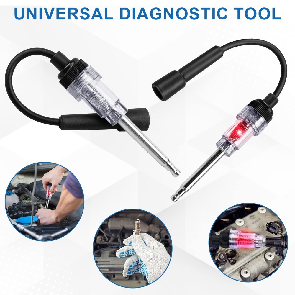 2PCS Spark Plug Tester Inline Ignition Coil Engine Diagnostic Tool for Automotiv