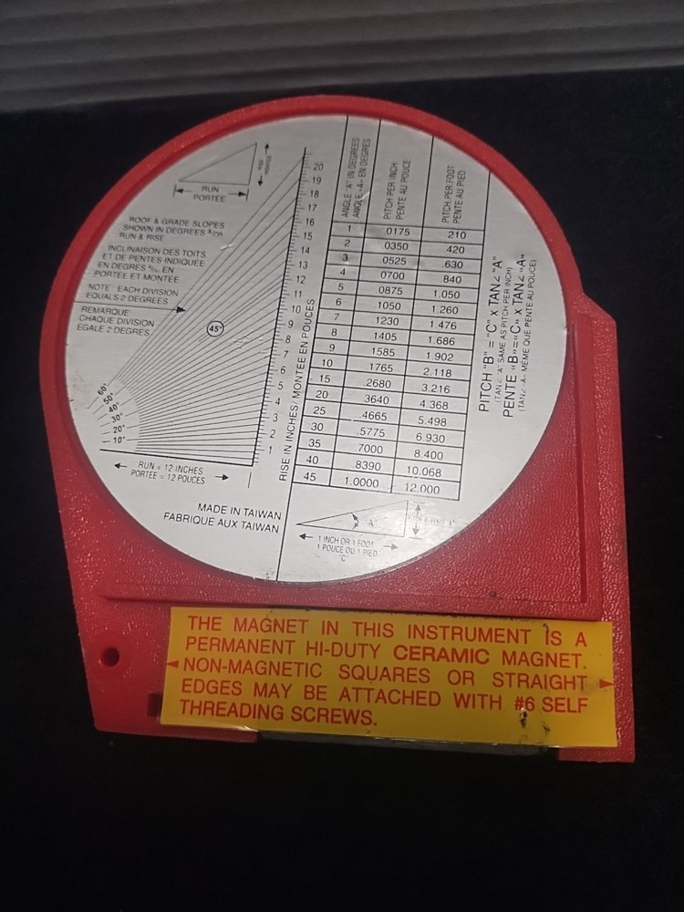 STARRETT ANGLE METER MAGNETIC BASE