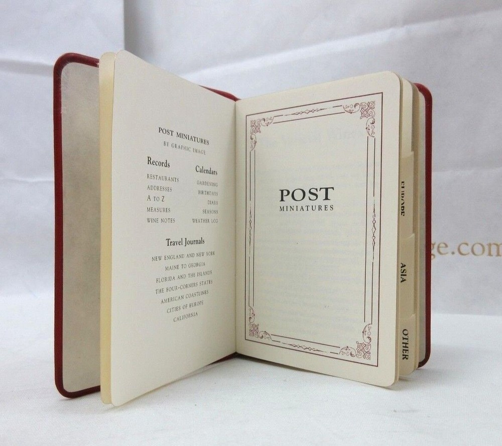 RESTAURANTS WINE NOTES Mini Notebook Leather Cover Post Miniatures Red