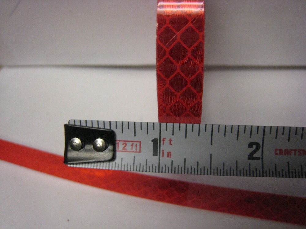 Solid RED  Reflective   Conspicuity  Tape  3/8" x 25'  Custom Cut