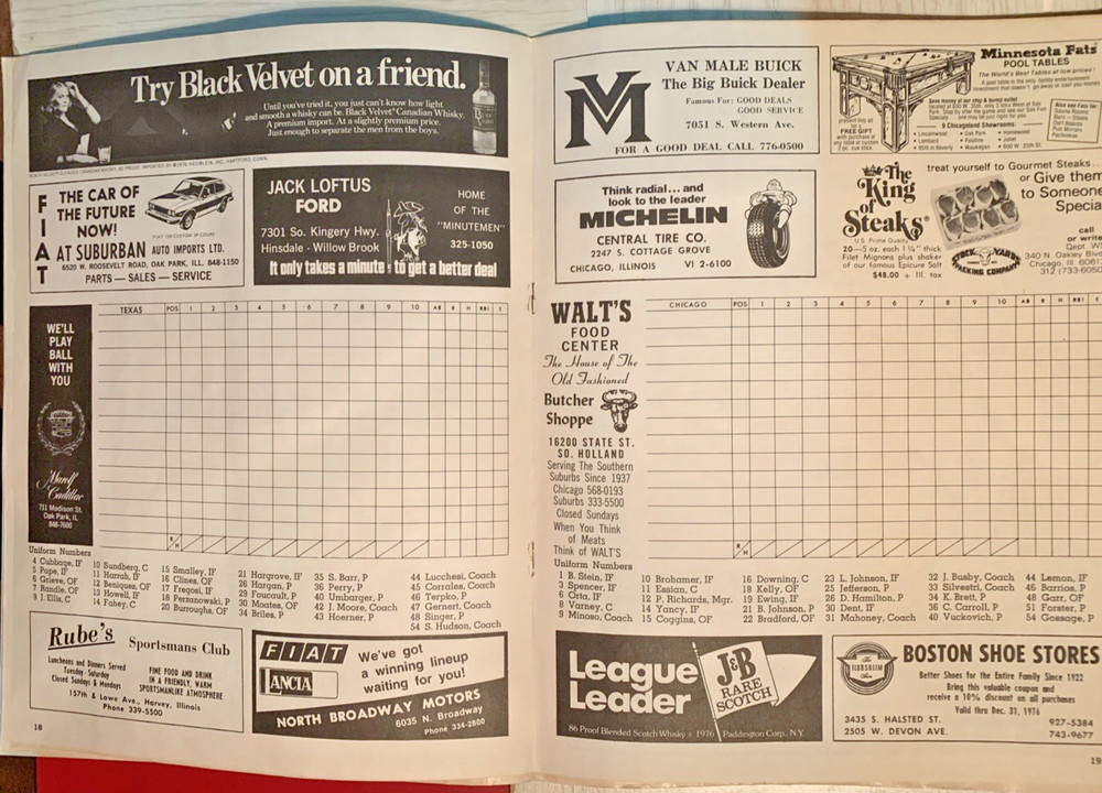 1976 Chicago White Sox Program/Scorecard