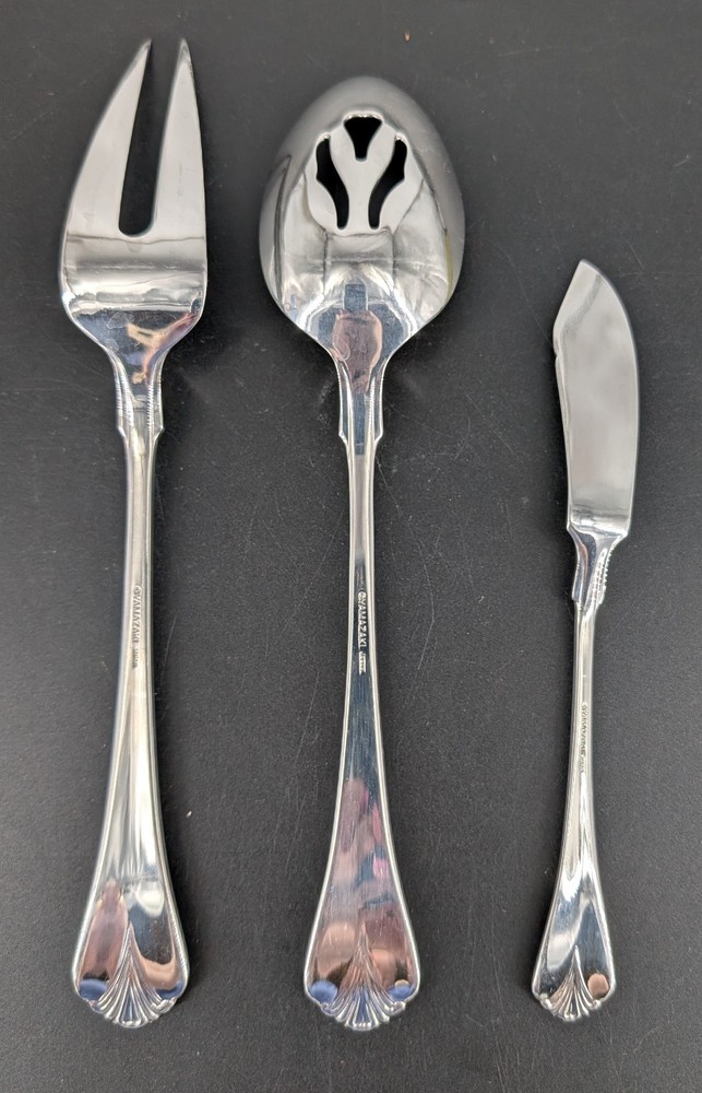 YAMAZAKI Cara Stainless Flatware SERVING Set 3 MEAT FORK Butter Knife SPOON
