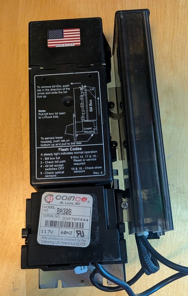 Coinco BA30B 117v / MDB Dollar Bill Acceptor / Validator **Refurbished**