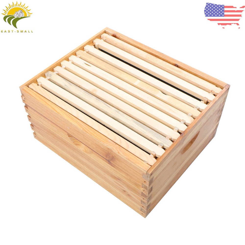 4 Layer Beehive Box 10 Frame Beeswax Coated Bee Hive With Frames For Bee Keeping