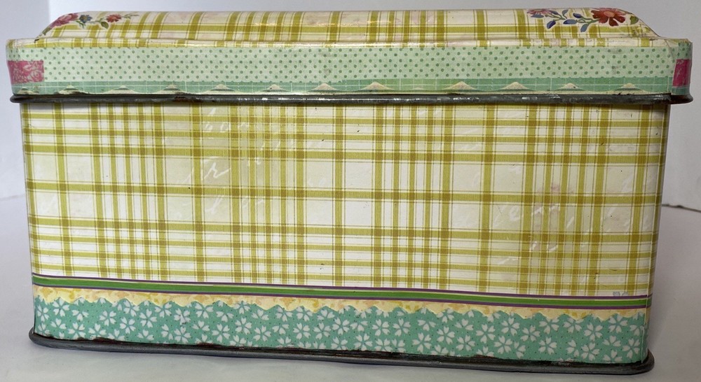 2pc Nesting Shabby Chic Tin Galvanized Metal Bread Boxes Flower Market 156