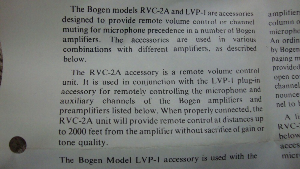 Bogen RVC-2A Remote Volume Control for Bogen Amplifiers