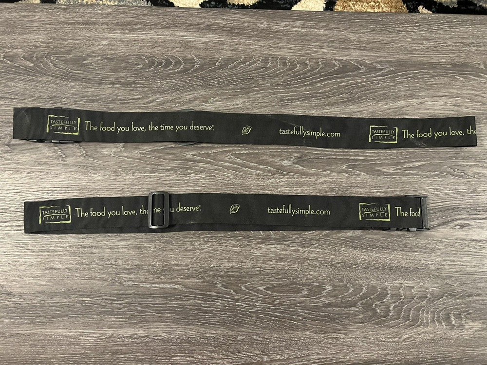 2 TASTEFULLY SIMPLE Adjustable Luggage Strap Baggage Belts - Black