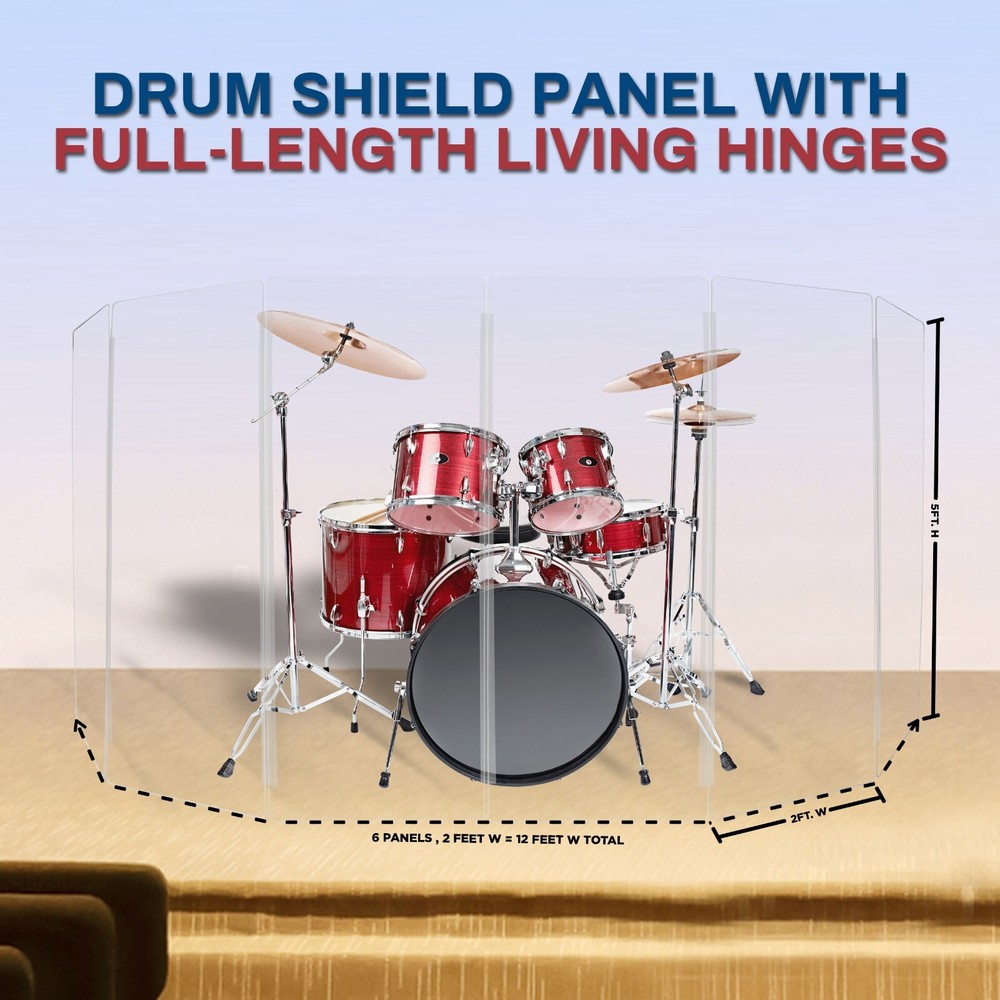 Drum Shield DS5 L 6 Section Drum Shield Acrylic Drum Panels Drums