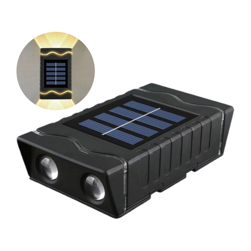 1-4 Pcs Outdoor Solar Wall Lights, Square Wireless Sensor, IP65 Waterproof