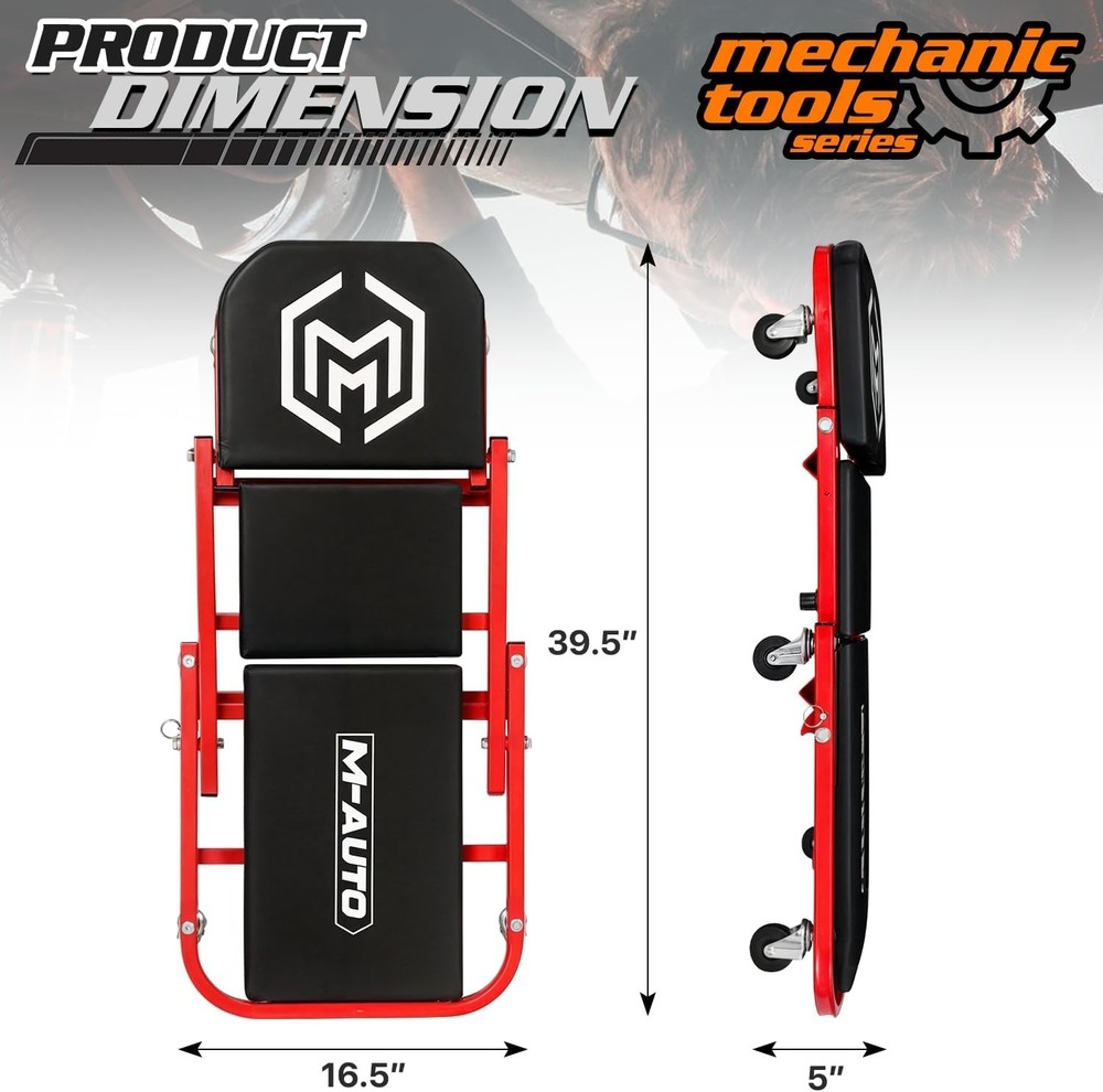Adjustable Roller Garage Chair, 40-Inch