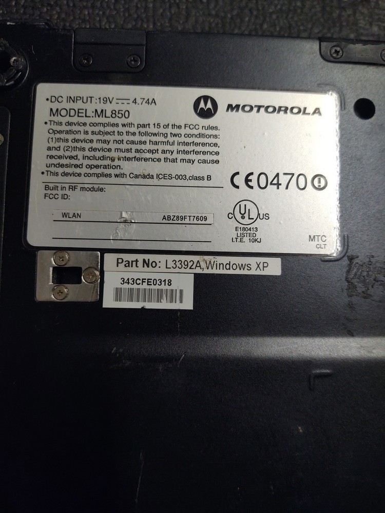 Motorola ML850 Toughbook Laptop Computer