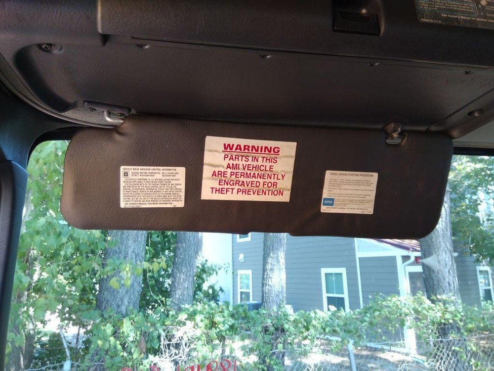 Replaces 2000 ISUZU FTR INTERIOR SUN VISOR ,  MD