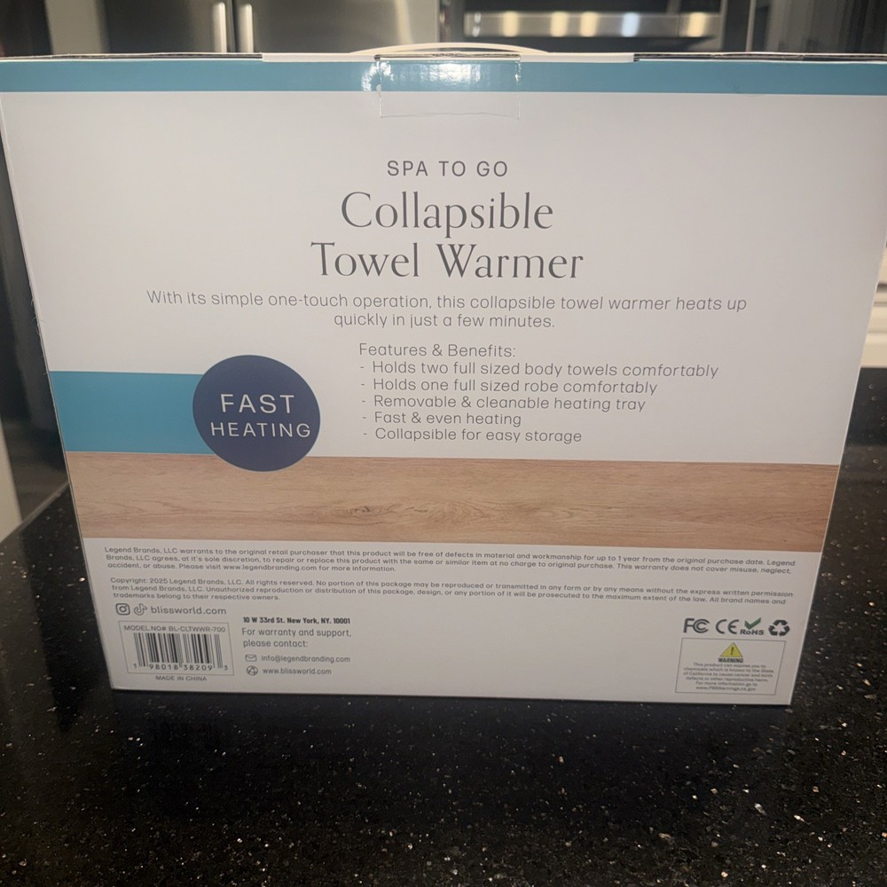 BLISS Spa To Go Collapsible Towel Warmer