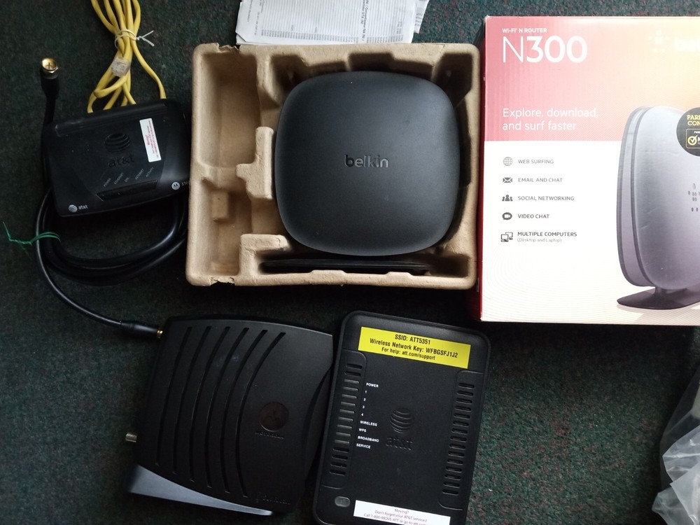 Lot of 4 different modems . Untested. AS IS
