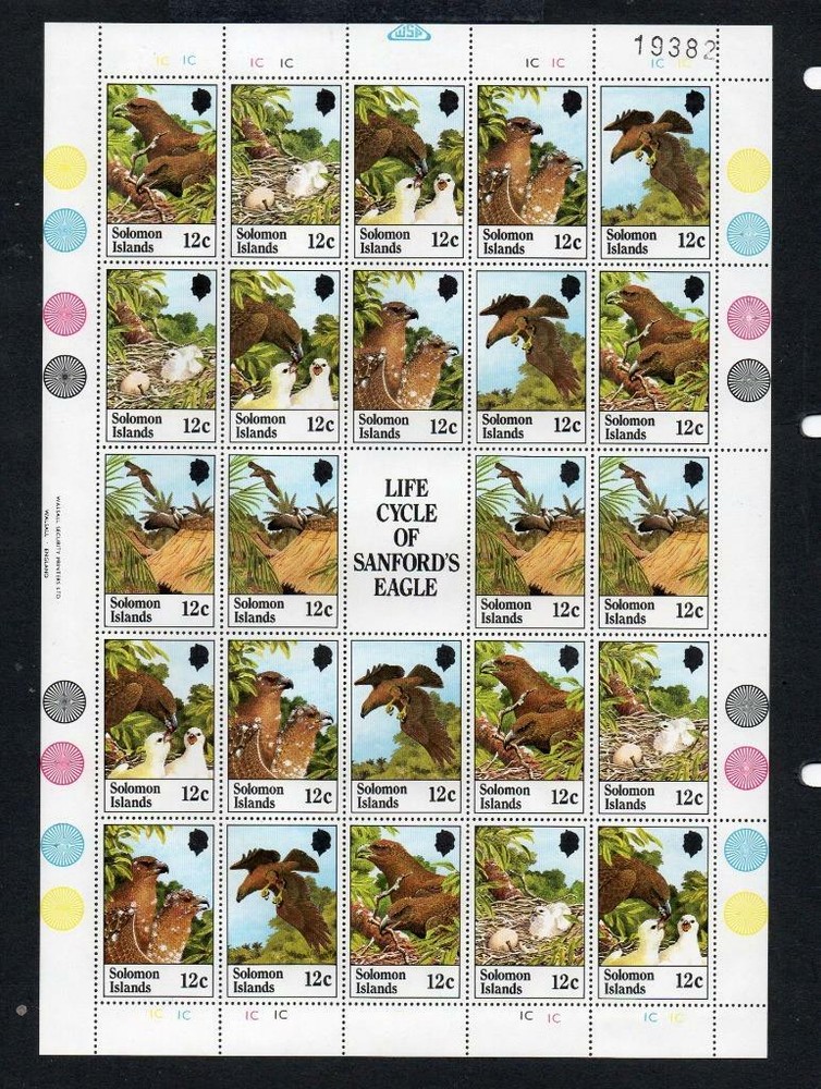 SOLOMON ISLANDS MNH 1982 SANDFORD'S SEA EAGLE SHEET