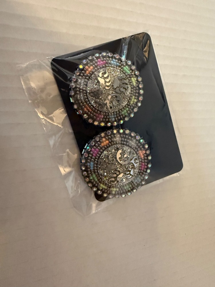 Beaded Round Native Earrings Multicolor Pretty!!