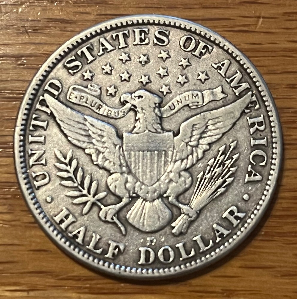 1912-d Barber half dollar , VF, better date , nice coin