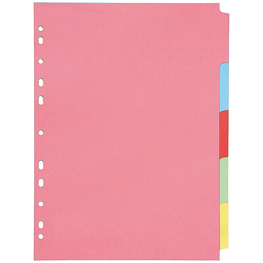 Q-Connect 5-Part Subject Divider Multi-Punched A4 KF26081 1 Multicoloured
