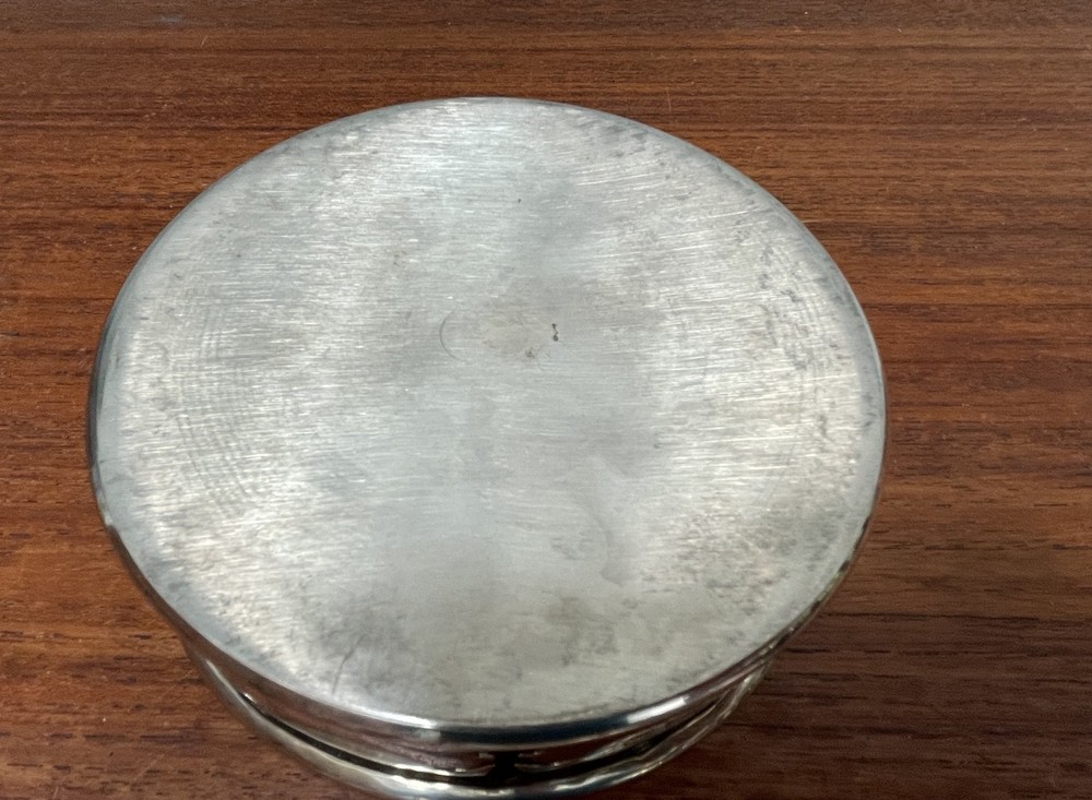 5" Round Silverplate Wine Coaster Pierced Fleur Di Lis Pattern
