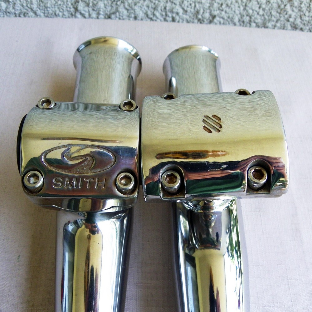 2(TWO)MID MOUNT ROD HOLDER STAINLESS STEEL ADJUSTABLE ONE SMITH