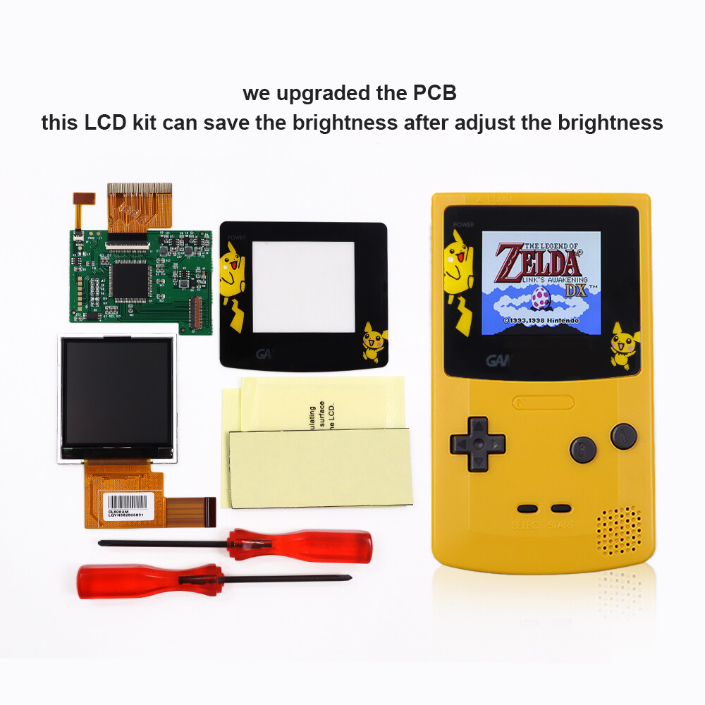 Game Boy GBC High Light Backlight Backlit LCD Screen Kit+Shell No Need Soldering