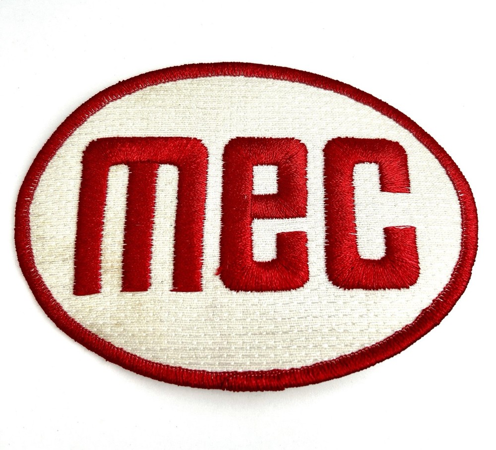 MEC Outdoors Ammunition Ammo Reload Reloading Red White Embroidered 4 7/8” Patch