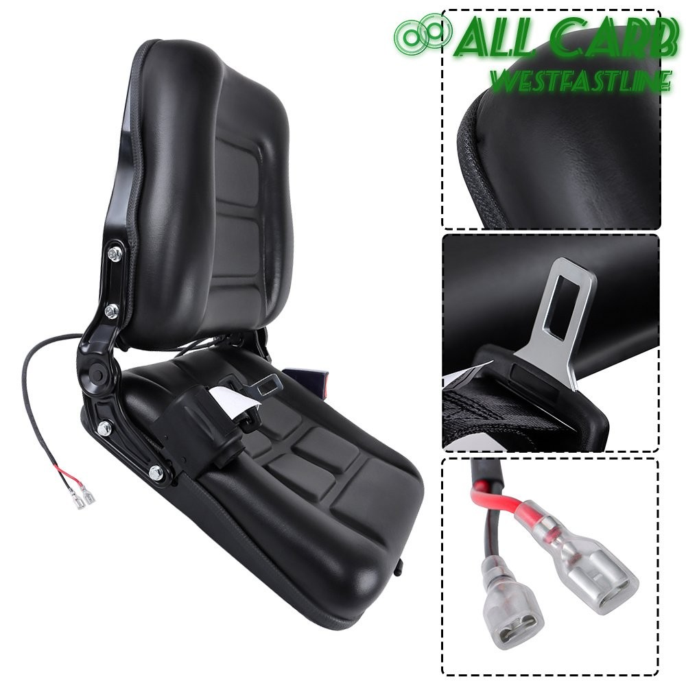 Black Universal Forklift Seat Fold Down Tractor Seat Micro Switch and Slide