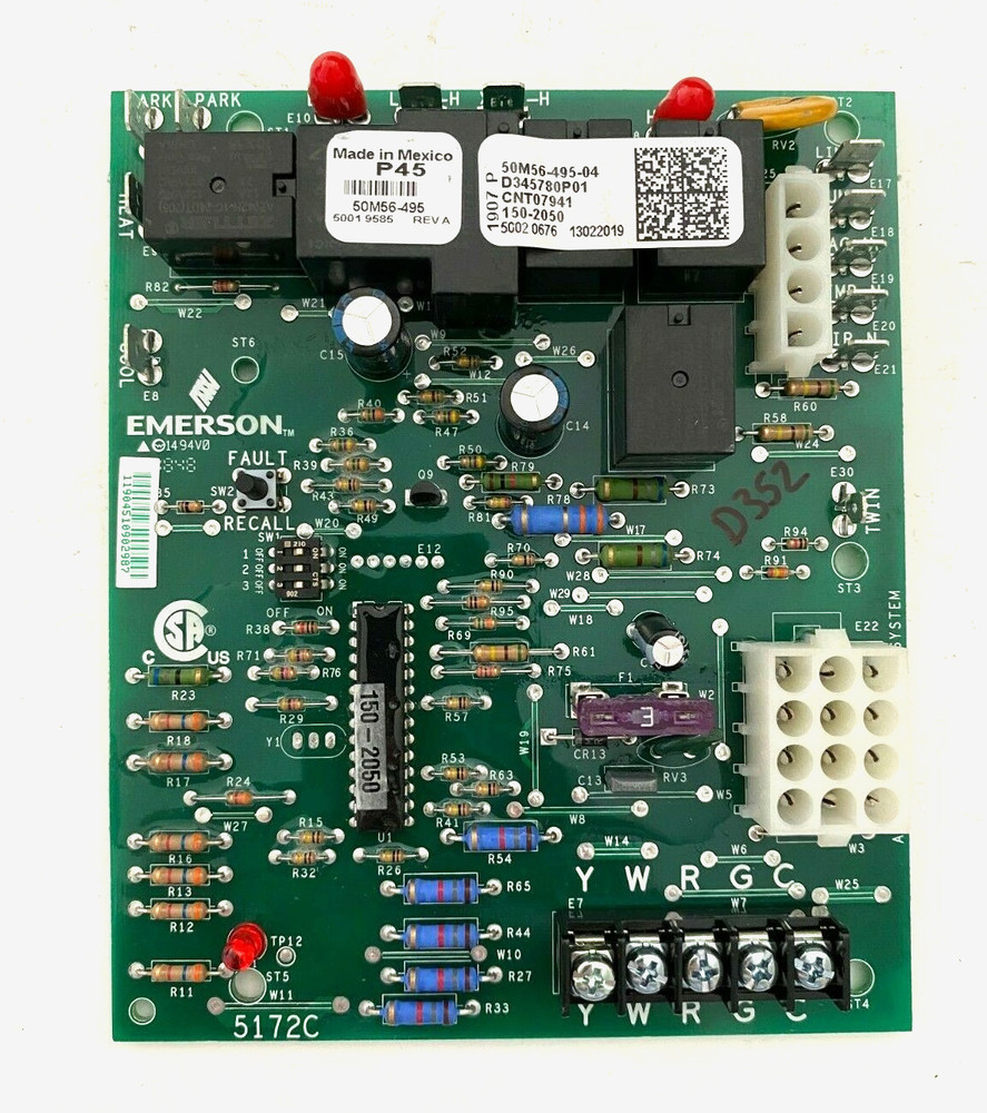 Trane D345780P01 Control Circuit Board Emerson 50M56-495 P45 used  #D352