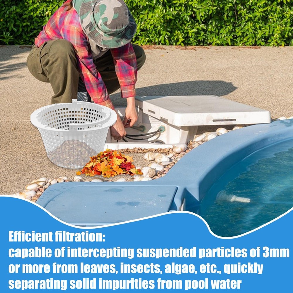 Pool Basket Skimmer Leaf Cleaning Strainer Handle Equipped Pool Skimmer