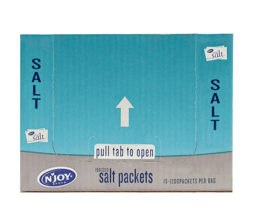 N'Joy Iodized Salt Packets .5g Each | 1200 Count Bulk Case