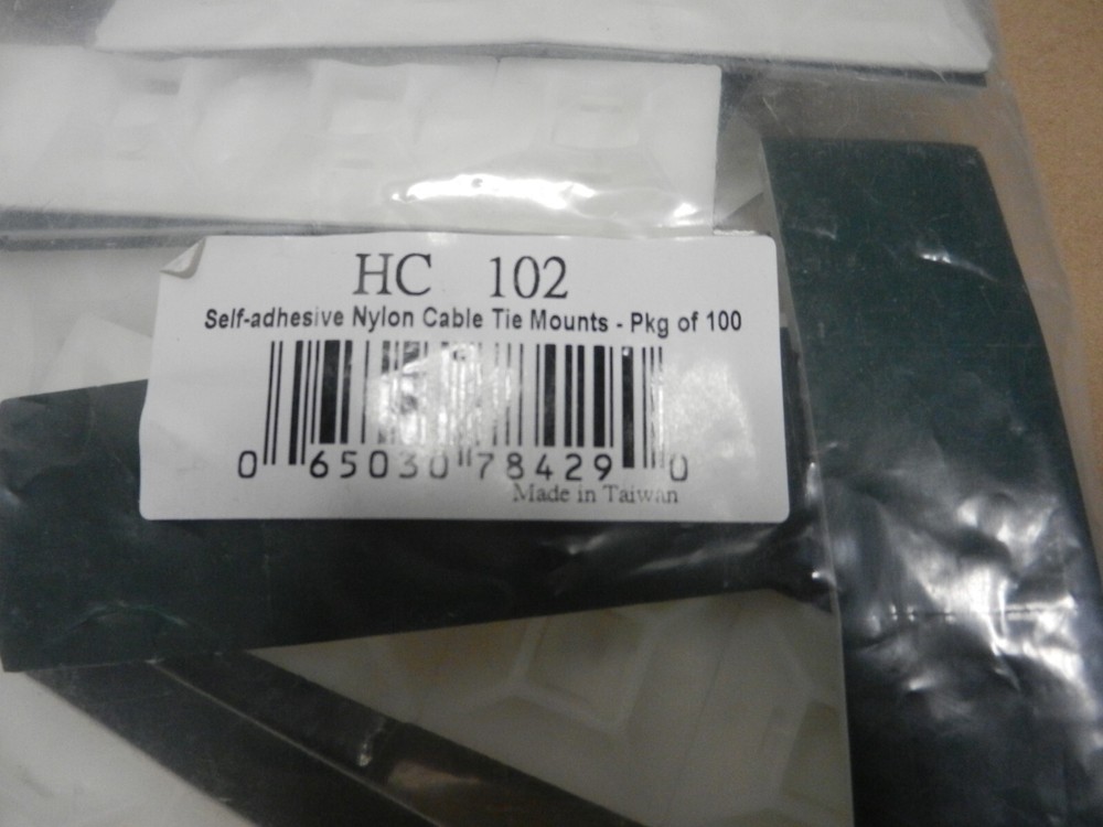 Startech HC102 Cable Tie Mounts - Self-Adhesive Nylon Accessory Qty 100