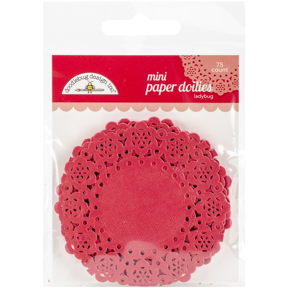 Doodlebug DDM-4598 Mini Doilies 3" 75/Pkg-Ladybug