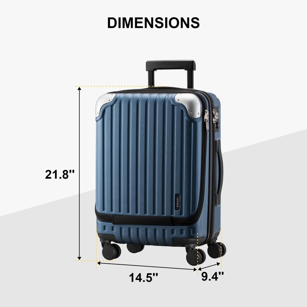 Grace 20" Hard Shell Suitcase Spinner Wheels - Blue