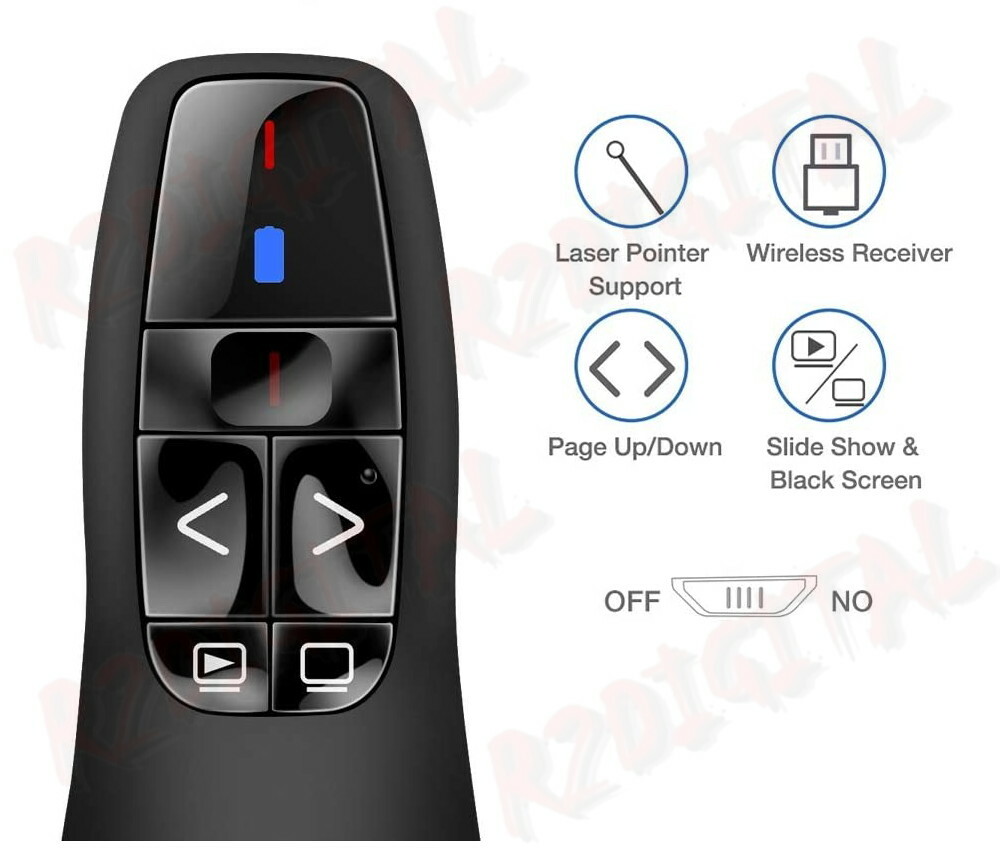 WIRELESS LASER POINTER PC REMOTE CONTROL PPT/Keynote/Prices/OpenOffice/Windows/Mac