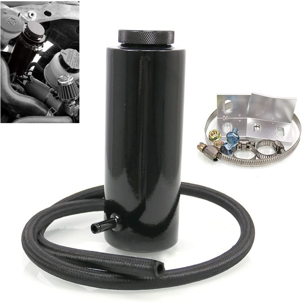 RYANSTAR Universal Car Radiator Coolant Tank 800ml Upgrade Black, black