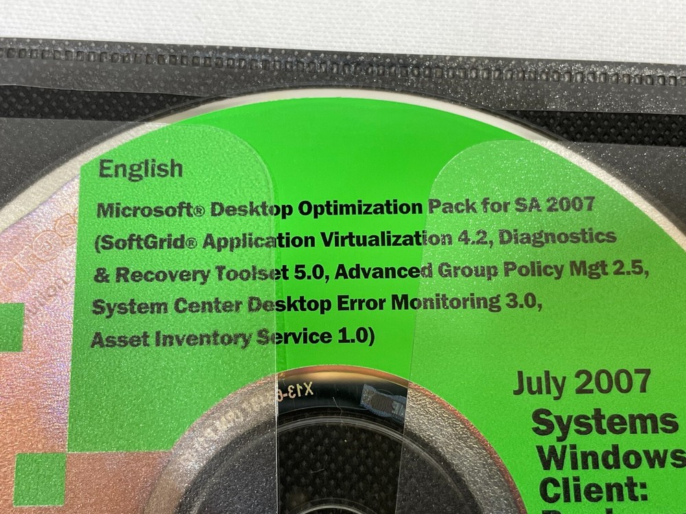 Microsoft Desktop Optimization Pack for SA 2007 DVD Windows Software