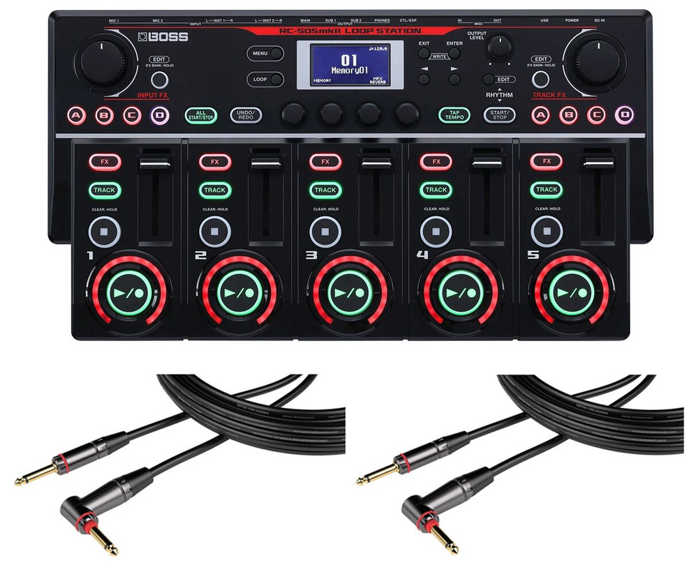 Boss Tabletop Loop Station + 2x Gator 20' RA Instrument Cable