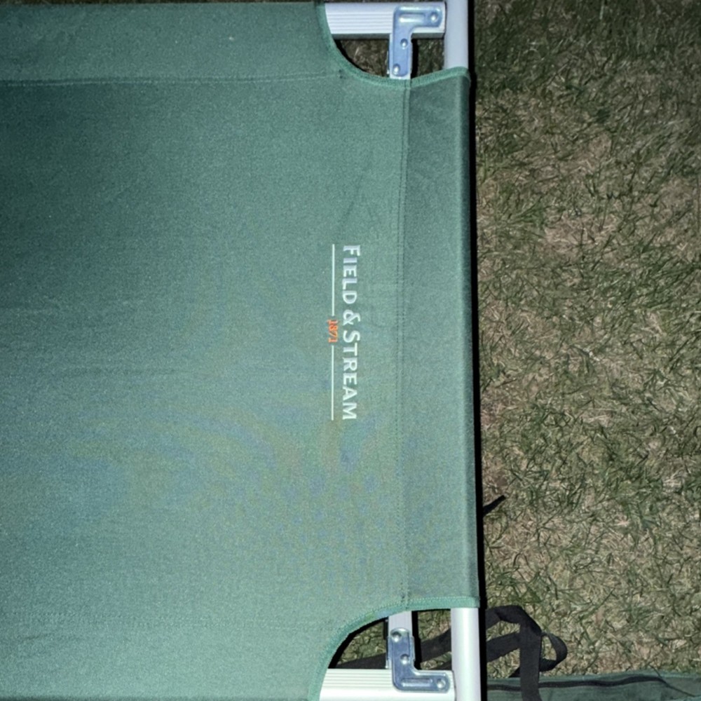 Field & Stream Green Foldable Portable Camping Cot Canvas Metal Frame