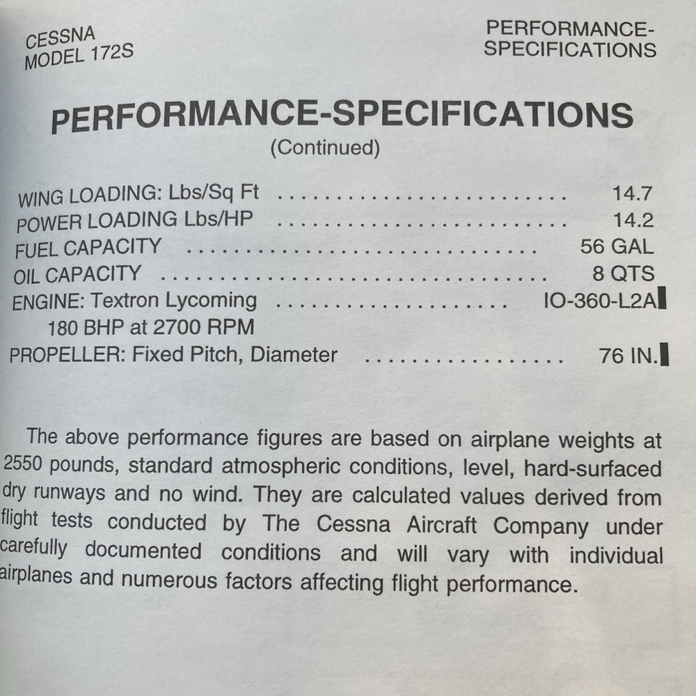 Cessna 172SIM 172S Information Manual