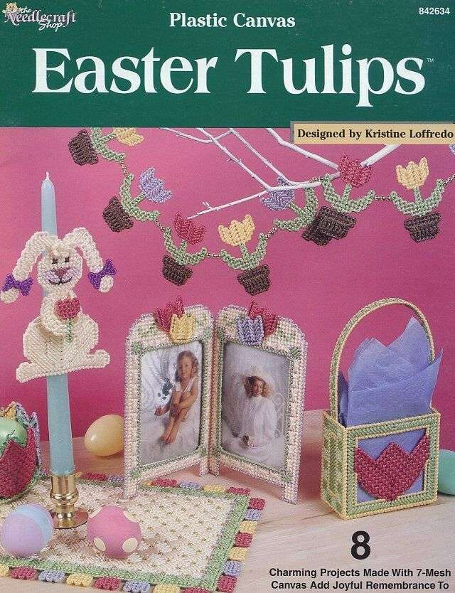 NEW PLASTIC CANVAS EASTER TULIPS 8 CHARMING PROJECTS