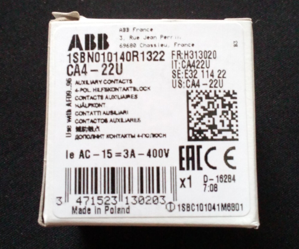 ABB Contactors Accessories Auxiliary contacts CA4-22U