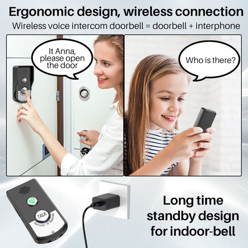Intercoms Wireless for Home 1500 Meters 2 Charging Methods Wireless Intercom ...