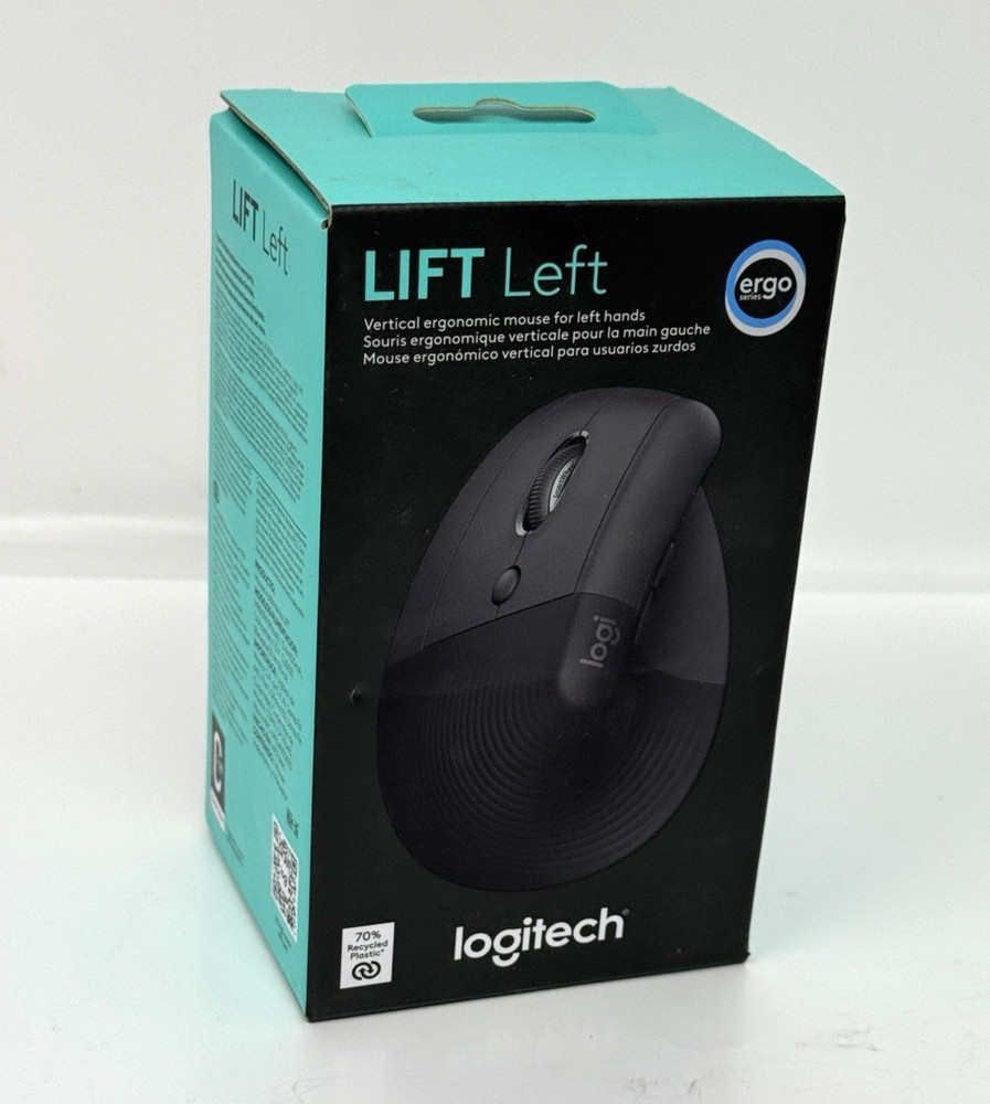 Logitech Lift LEFT Wireless Vertical Mouse Ergonomic Bluetooth Bolt - Graphite